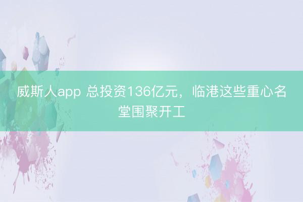 威斯人app 总投资136亿元，临港这些重心名堂围聚开工