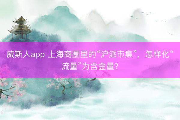威斯人app 上海商圈里的“沪派市集”，怎样化“流量”为含金量？