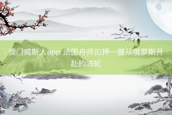 澳门威斯人app 法国舟师扣押一艘从俄罗斯开赴的油轮