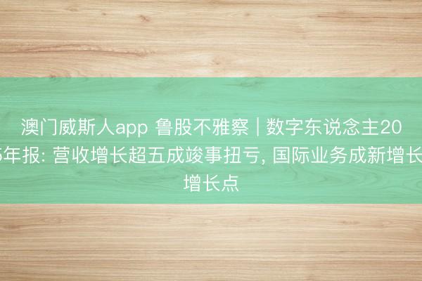 澳门威斯人app 鲁股不雅察 | 数字东说念主2025年报: 营收增长超五成竣事扭亏， 国际业务成新增长点