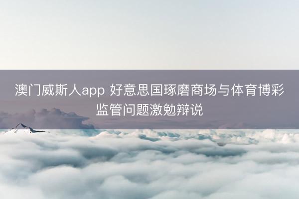 澳门威斯人app 好意思国琢磨商场与体育博彩监管问题激勉辩说