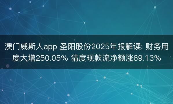 澳门威斯人app 圣阳股份2025年报解读: 财务用度大增250.05% 猜度现款流净额涨69.13%