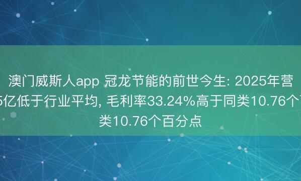 澳门威斯人app 冠龙节能的前世今生: 2025年营收8.05亿低于行业平均， 毛利率33.24%高于同类10.76个百分点