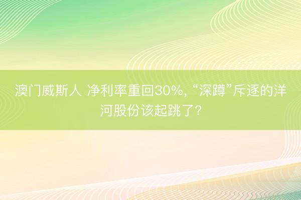 澳门威斯人 净利率重回30%， “深蹲”斥逐的洋河股份该起跳了?