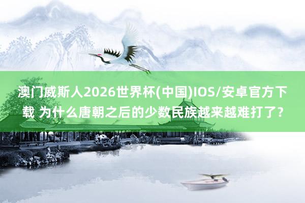 澳门威斯人2026世界杯(中国)IOS/安卓官方下载 为什么唐朝之后的少数民族越来越难打了？