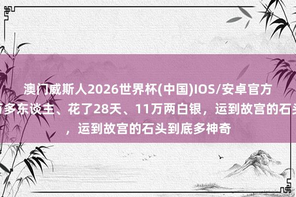 澳门威斯人2026世界杯(中国)IOS/安卓官方下载 用了2万多东谈主、花了28天、11万两白银，运到故宫的石头到底多神奇