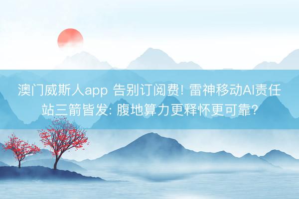 澳门威斯人app 告别订阅费! 雷神移动AI责任站三箭皆发: 腹地算力更释怀更可靠?