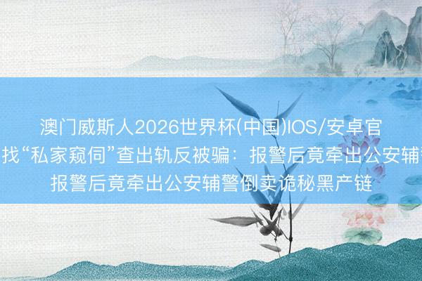 澳门威斯人2026世界杯(中国)IOS/安卓官方下载 女子花2万找“私家窥伺”查出轨反被骗：报警后竟牵出公安辅警倒卖诡秘黑产链