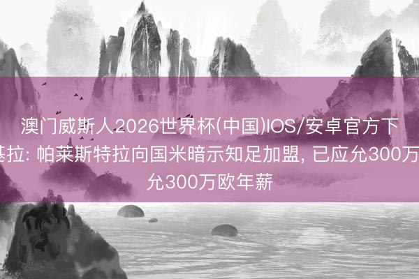 澳门威斯人2026世界杯(中国)IOS/安卓官方下载 斯基拉: 帕莱斯特拉向国米暗示知足加盟， 已应允300万欧年薪