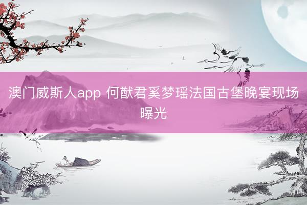 澳门威斯人app 何猷君奚梦瑶法国古堡晚宴现场曝光