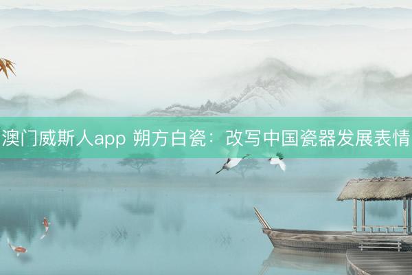 澳门威斯人app 朔方白瓷：改写中国瓷器发展表情